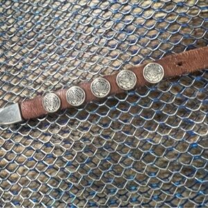 Vintage leather and silver belt